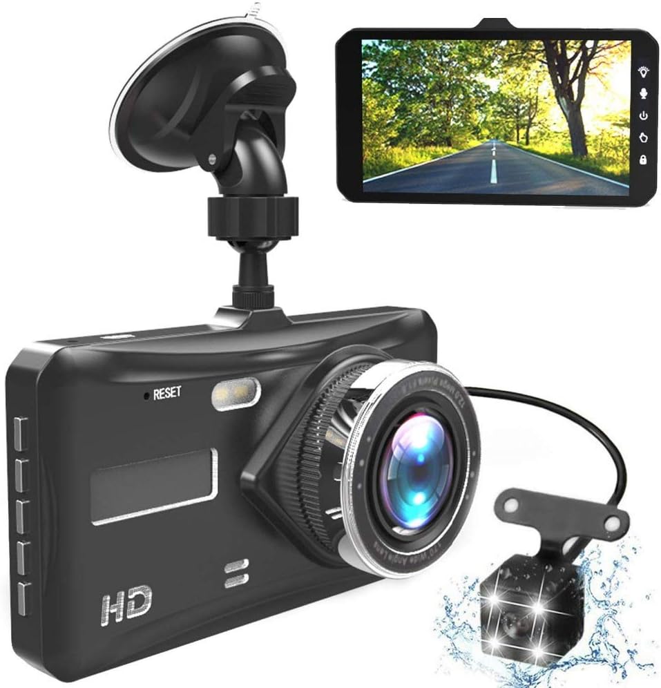 Amazon.com: Dash Cam MASO Dual Lens Full HD 1080P 4" IPS Car DVR Camera Front+Rear Night Vision Video Recorder G-sensor Parking Mode WDR : Electronics