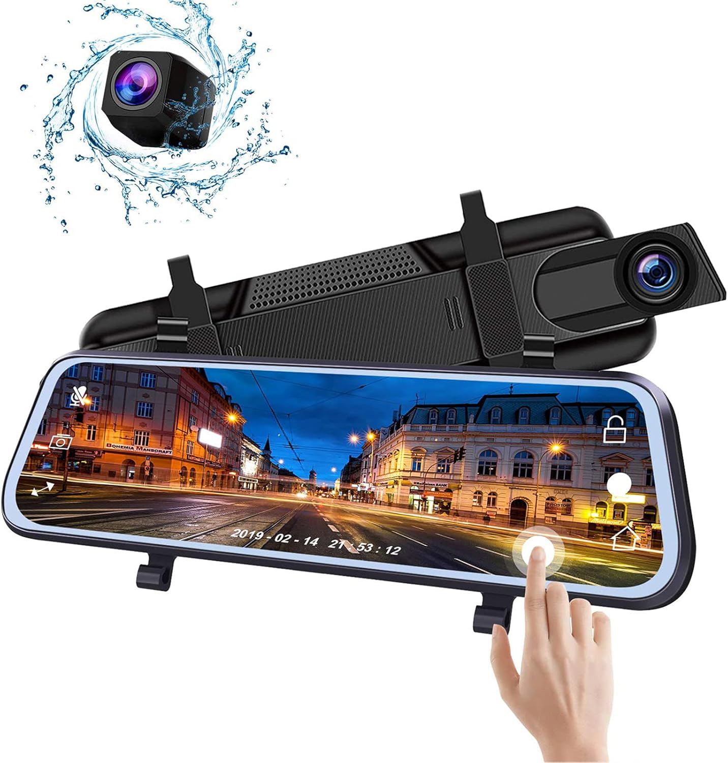 Amazon.com: Dash Cam,10 Inch Car DVR Camera Dual Lens Full HD 1080P Dash Cam Full Touch Screen MOV Video Recorder Dashcam with Rearview Mirror,32g : Electronics