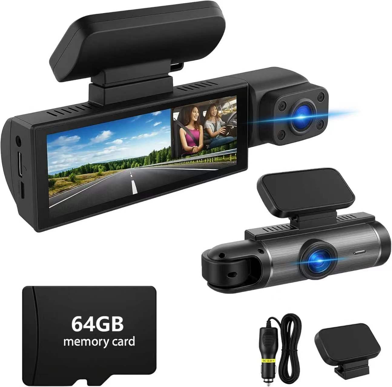 Amazon.com: 128GB Dash Cam Front and Rear for Cars with Night Vision, 1080P Dual Lens Dash Camera Inside and Outside, 24H Parking Monitor, Motion Detection, Loop Recording, Car Camera with Audio : Electronics